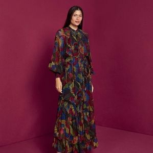 NWOT FARM Rio Dotted Macaws Maxi Dress - Size Small